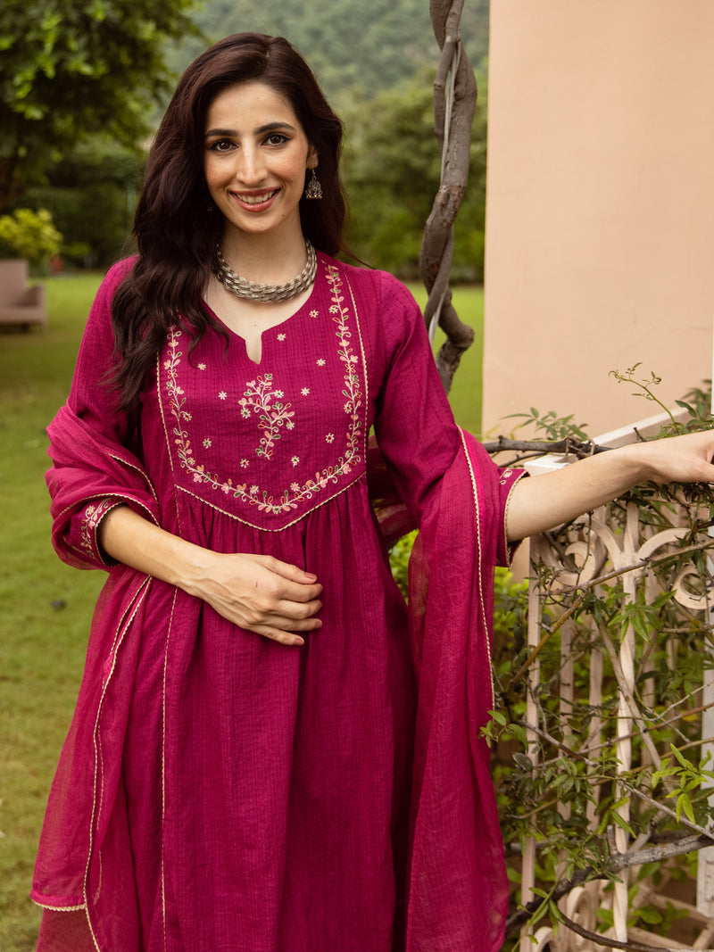 Falsa Cotton Dobby Complete Suit Set For Women's