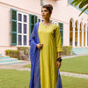 Neon Green Chanderi Complete Suit Set For Women's
