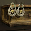 Vintage Sunburst German Silver Earrings
