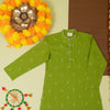 Green Cotton Handloom Boys Kurta