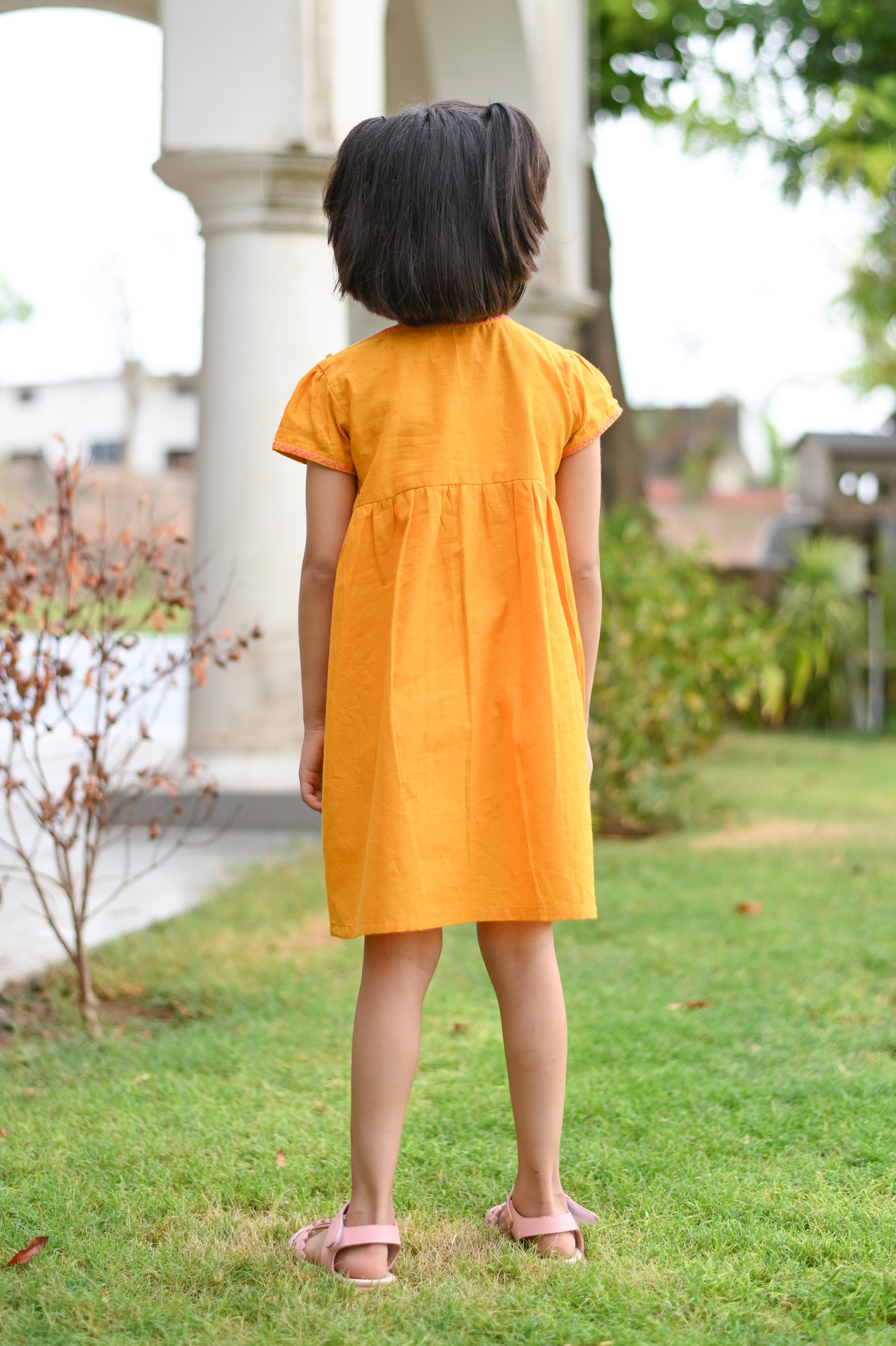 Mustard Yellow Frock- Kids Frocks online