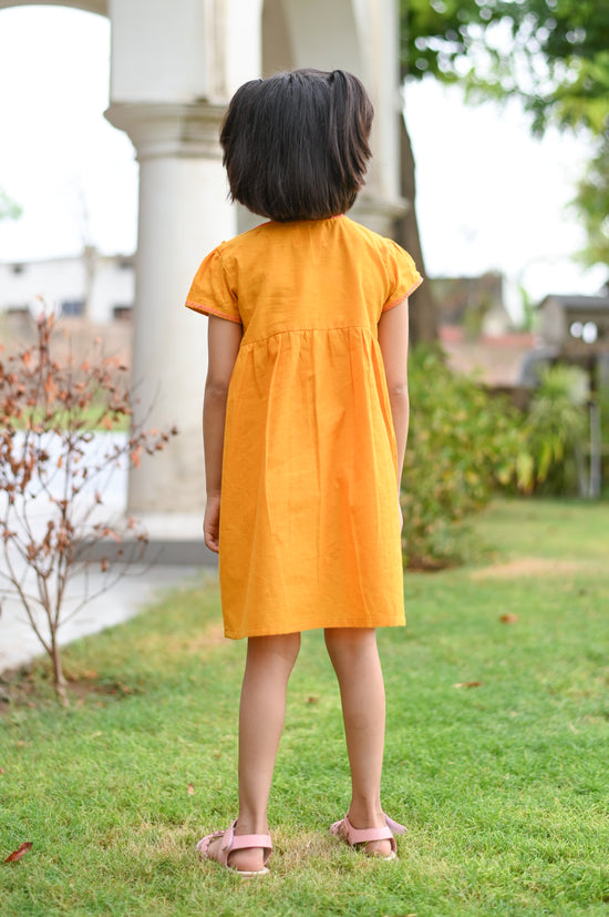 Mustard Yellow Frock- Kids Frocks online