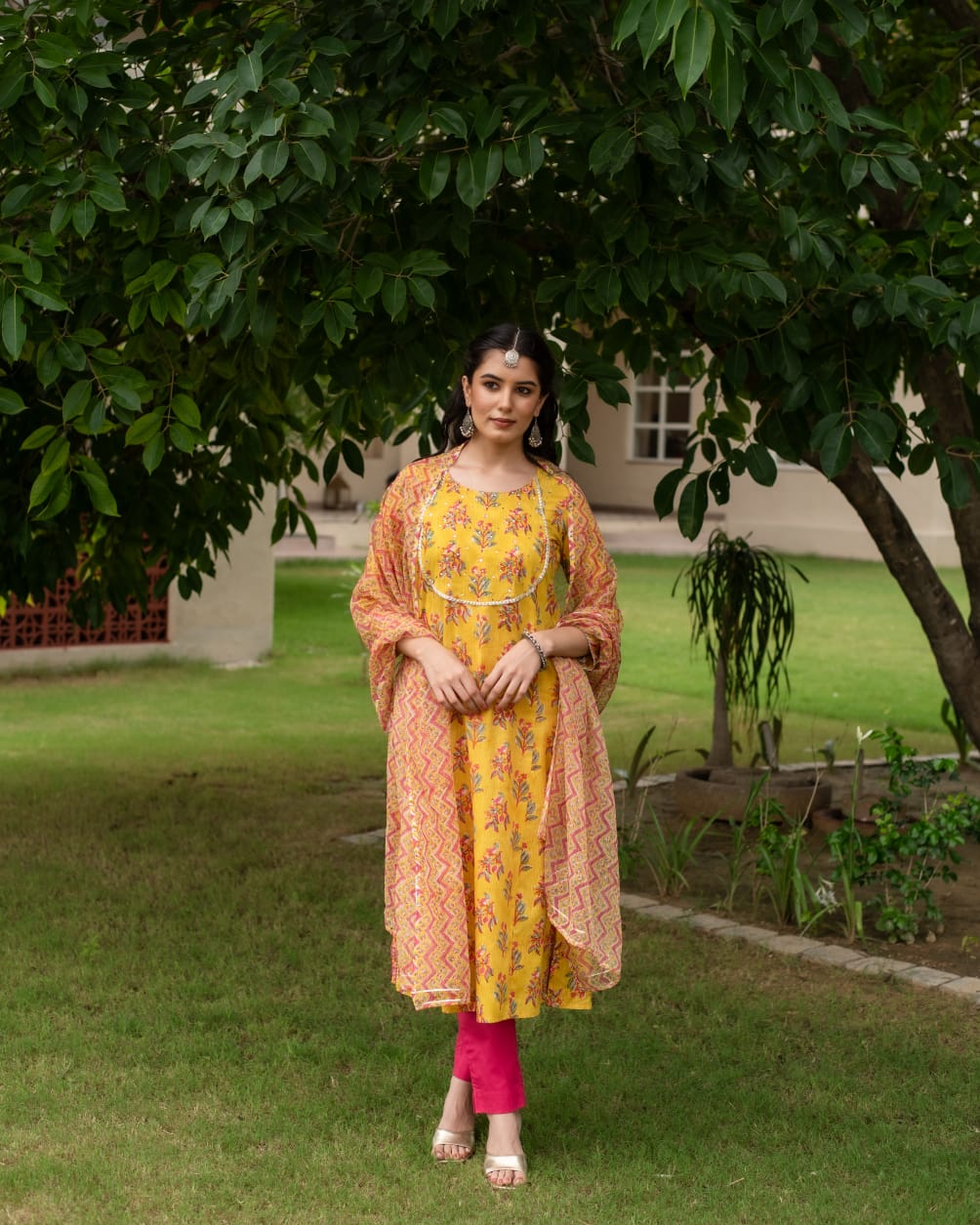 Avni Handblock Kurta With Dupatta (Pant Not Included)