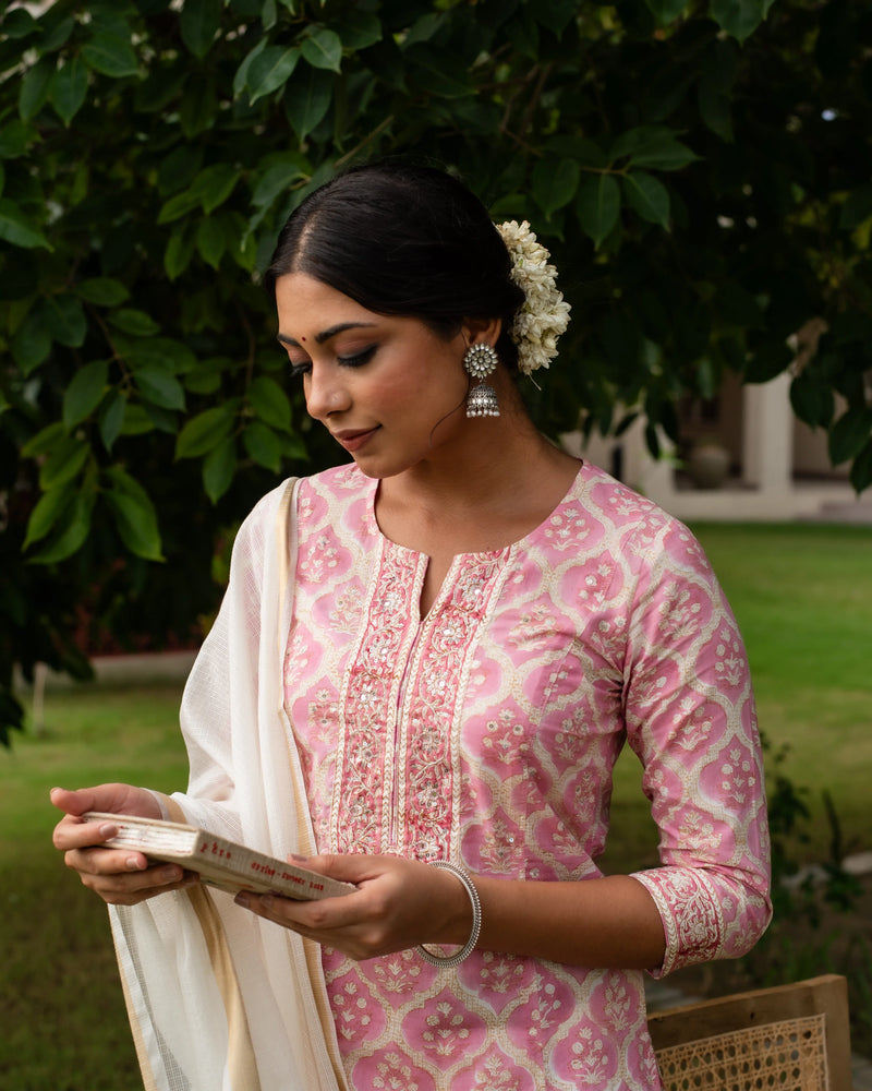 Baby Pink Aline Kurta For Women's