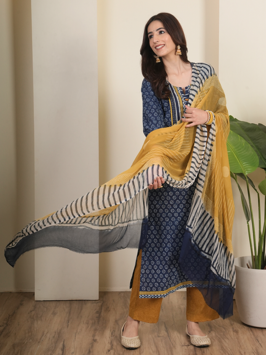 Indigo Cotton Complete Suit Set