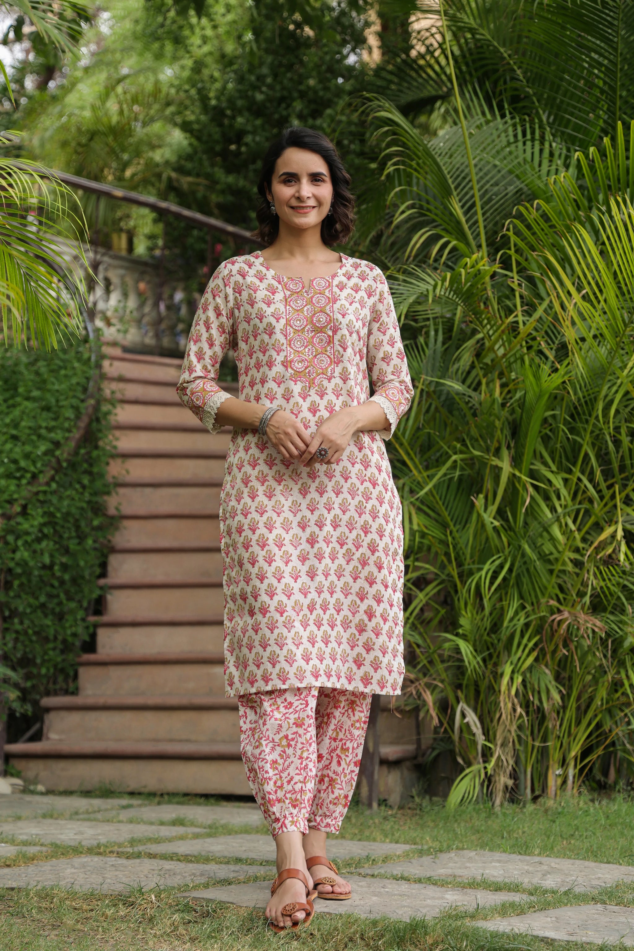 Nalini Handblock Kurta Salwar Set