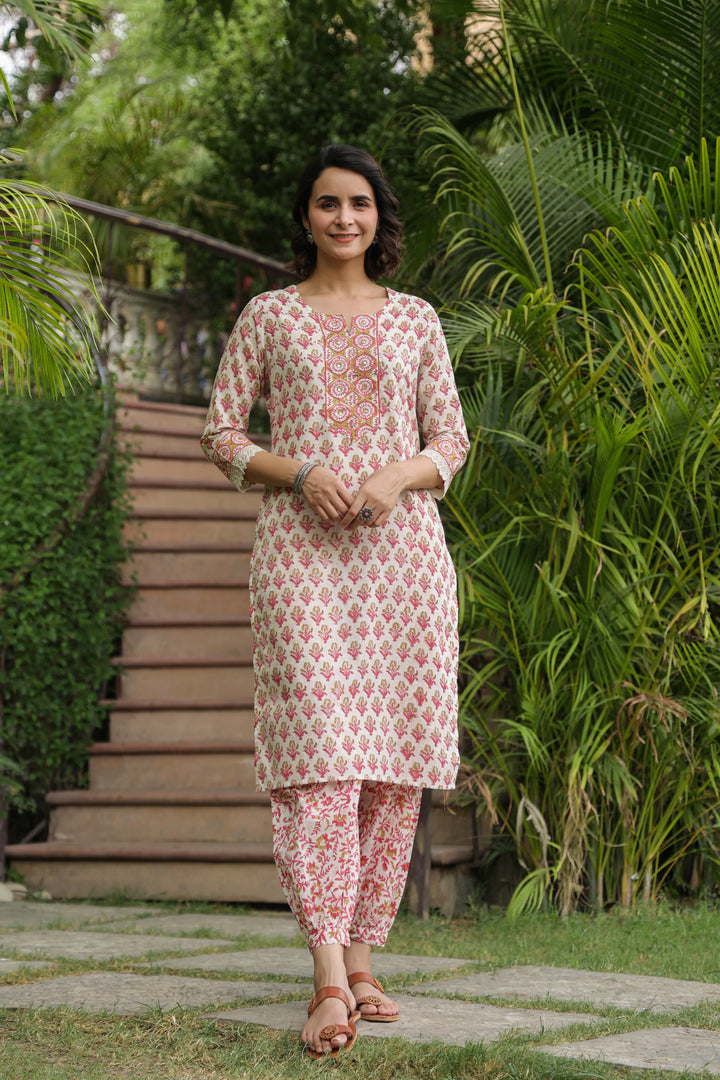 Nalini Handblock Kurta Salwar Set