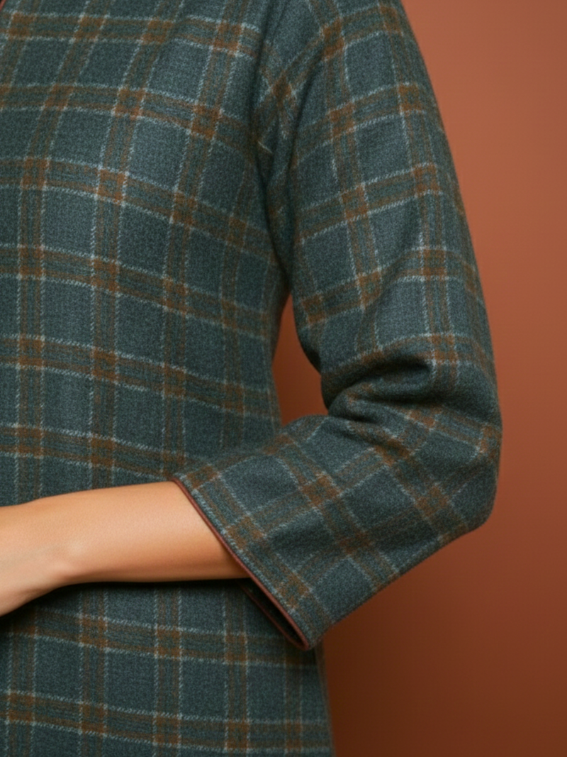 Forest Green Woolen Checkered Kurta