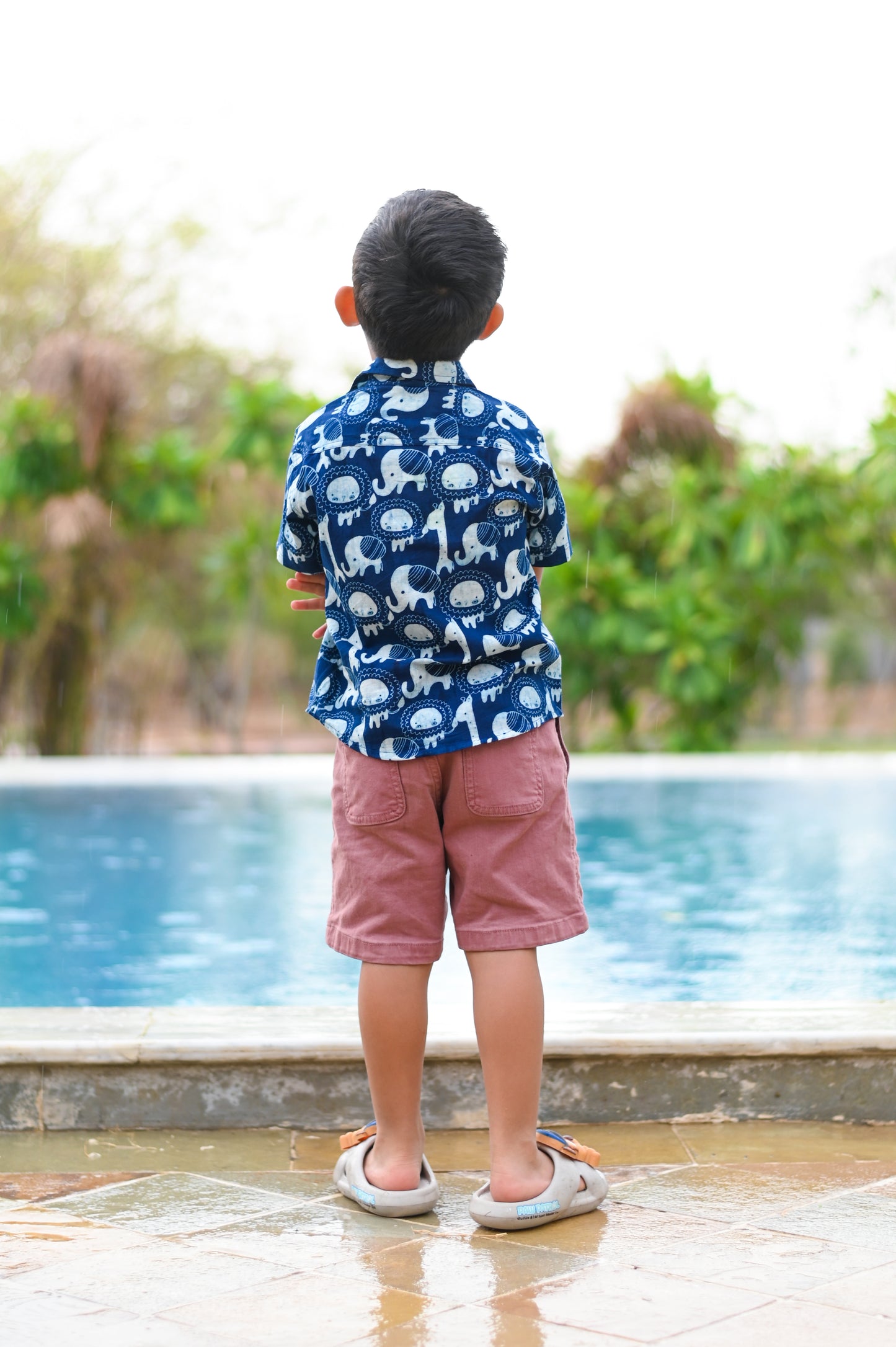 Indigo Animal Print Boys' Shirt- Boys & Kids