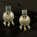 Floral Glow Silver Earrings