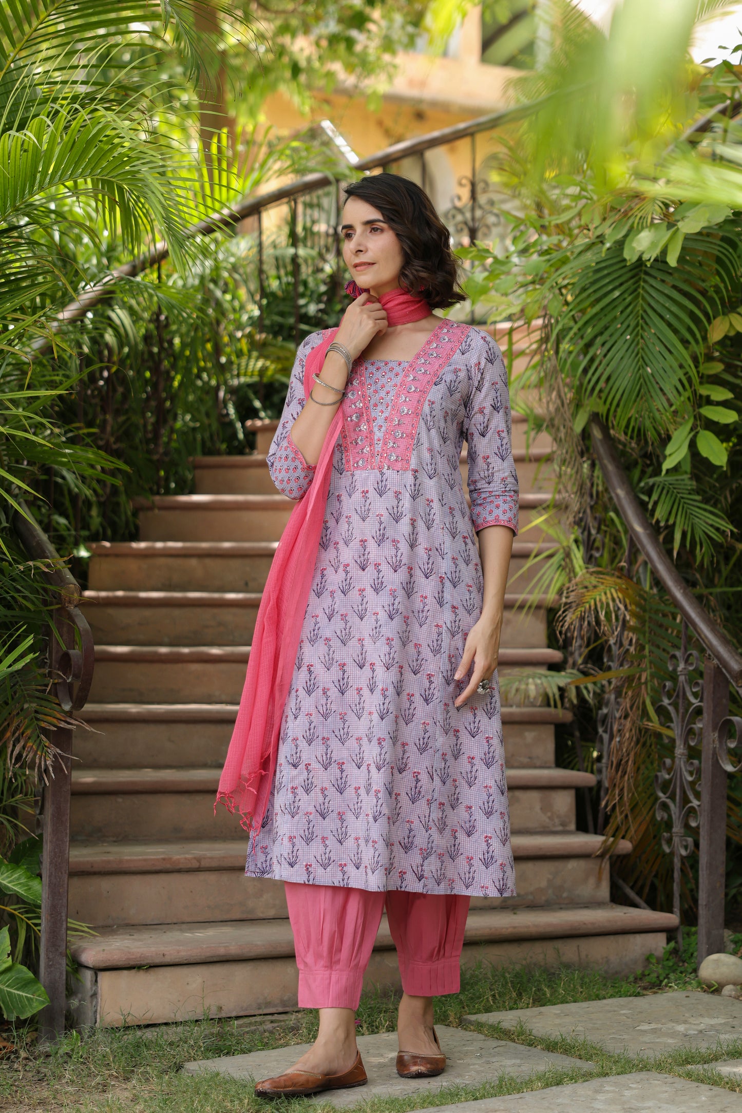 Kriti Handblock Straight Kurta