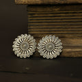 Silver Floral Stud Earrings