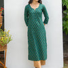 Green Cotton Printed Kurta For Women's