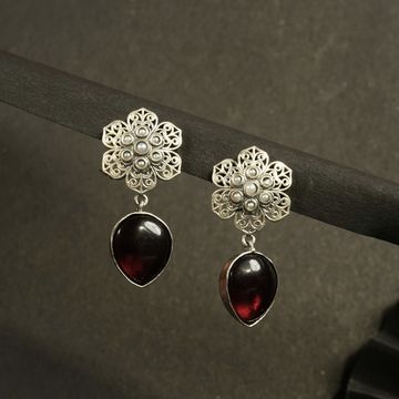 Red Floral Earrings