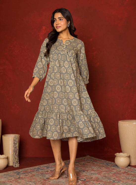 Cotton One Piece Long Cotton Gray Dress Travel Outfit – Vari