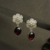 Red Floral Earrings