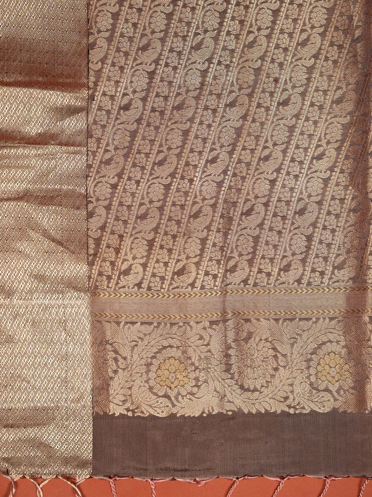 Mauve Colour Pure Silk Zari Work Saree