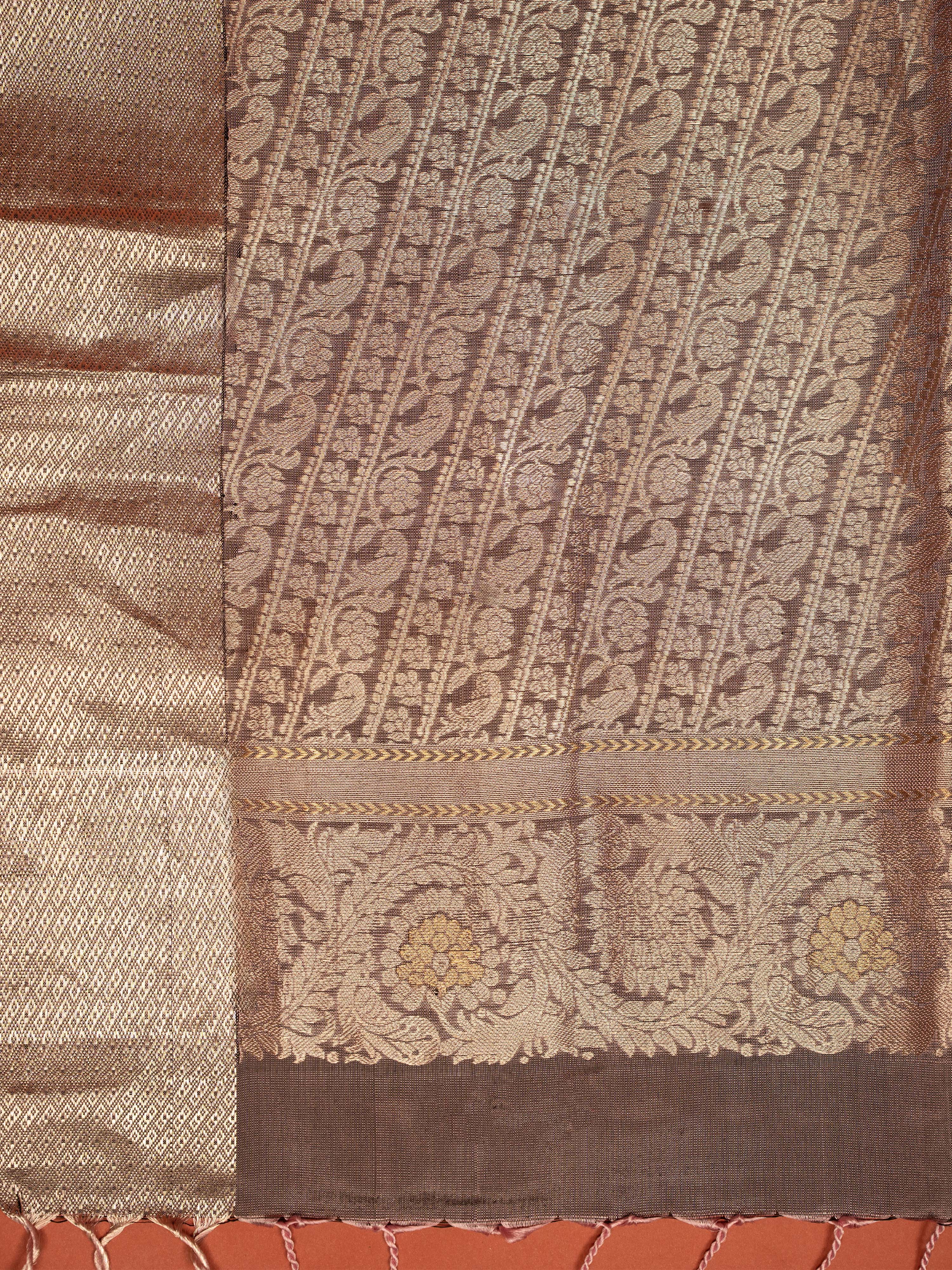 Mauve Colour Pure Silk Zari Work Saree