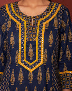 Indigo Cotton Booti Printed Kurta For Women's