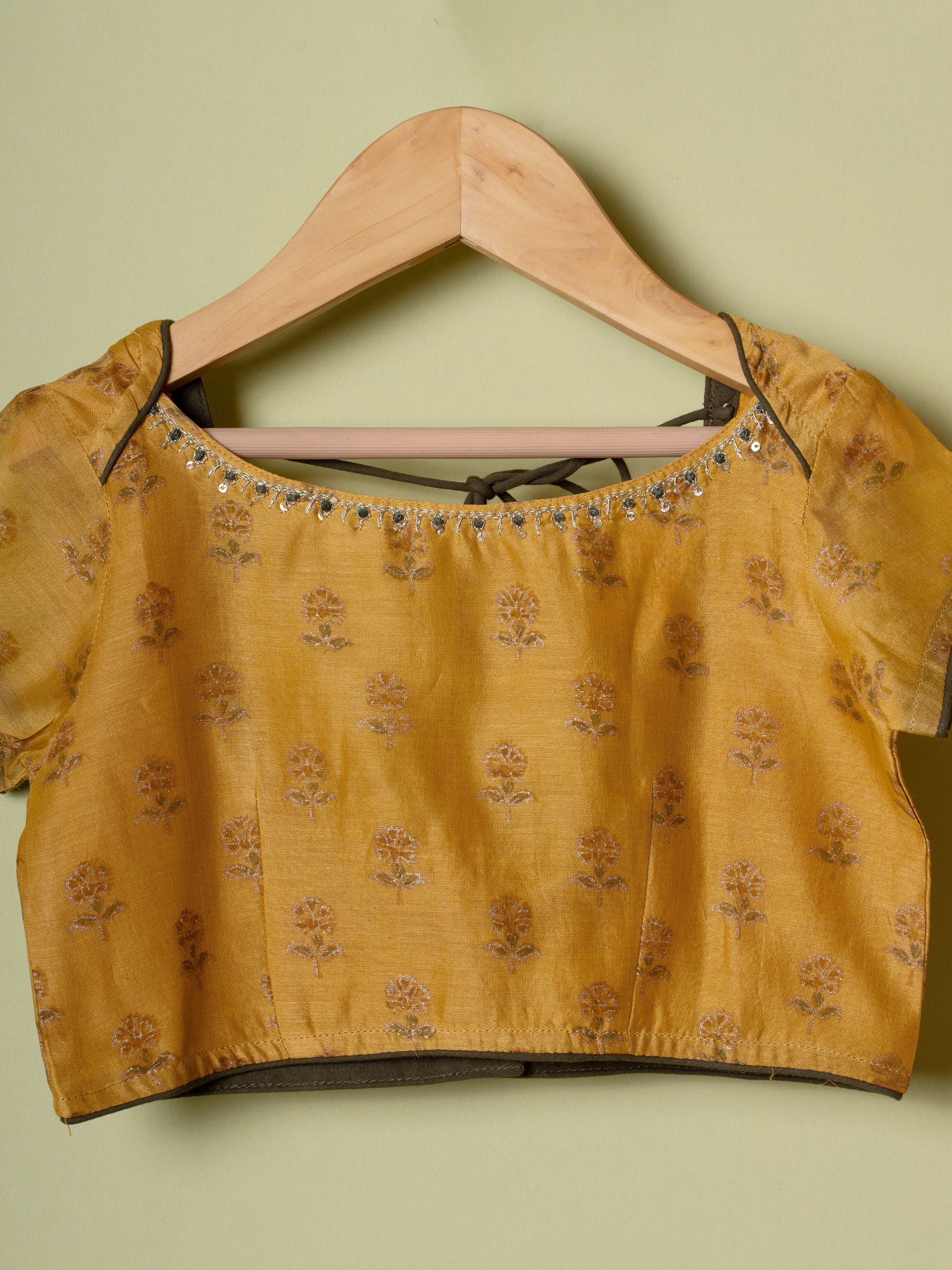 Mustard Chanderi 3 pcs Lehanga Set For Girls