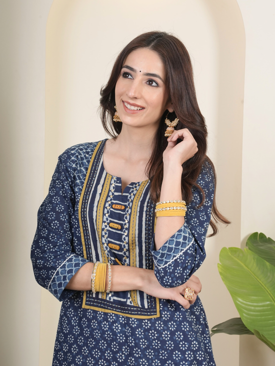 Indigo Cotton Complete Suit Set