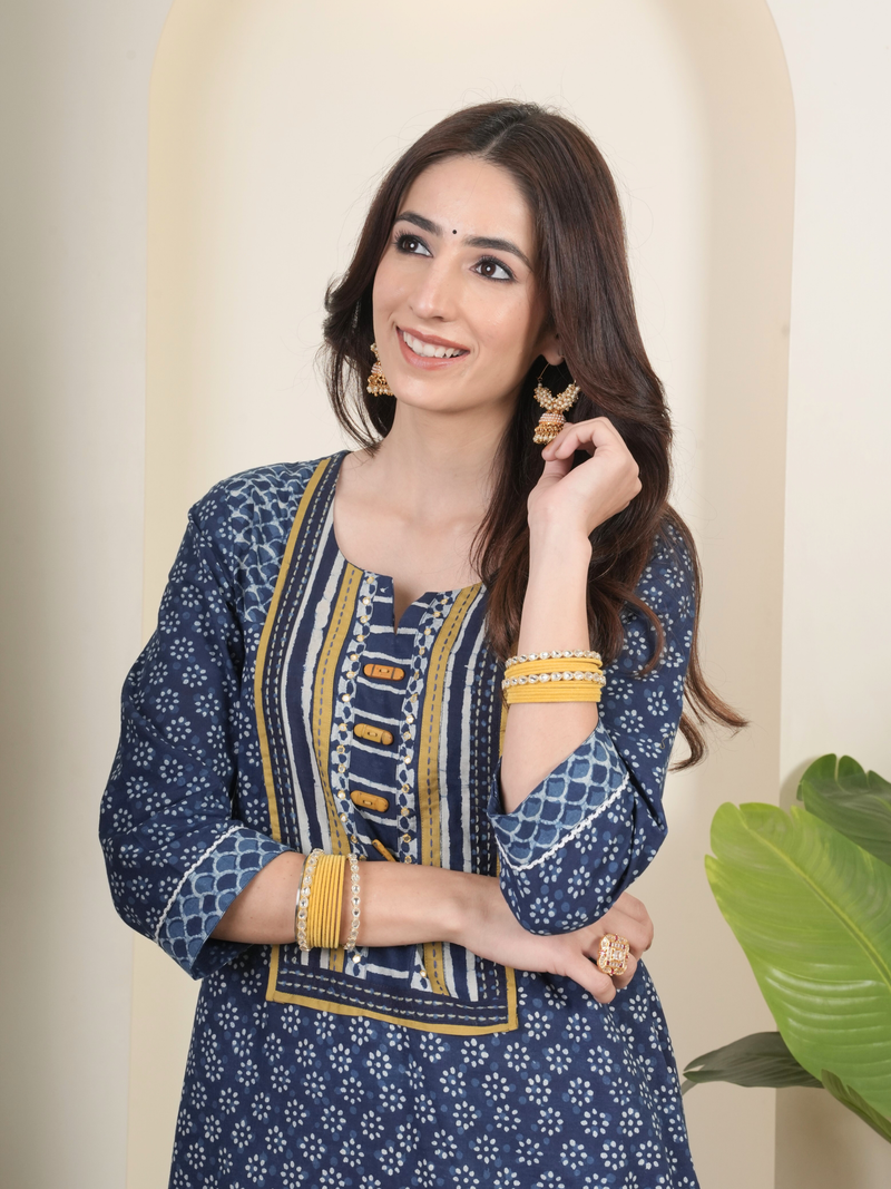 Indigo Cotton Complete Suit Set