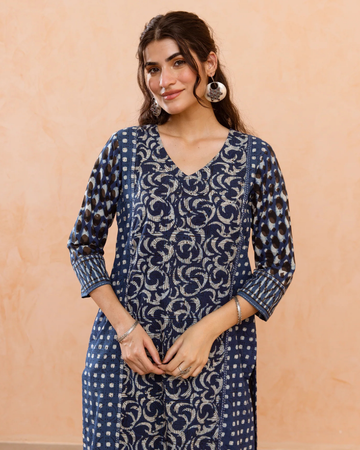Navy Blue Kurta (Pant Not Included)