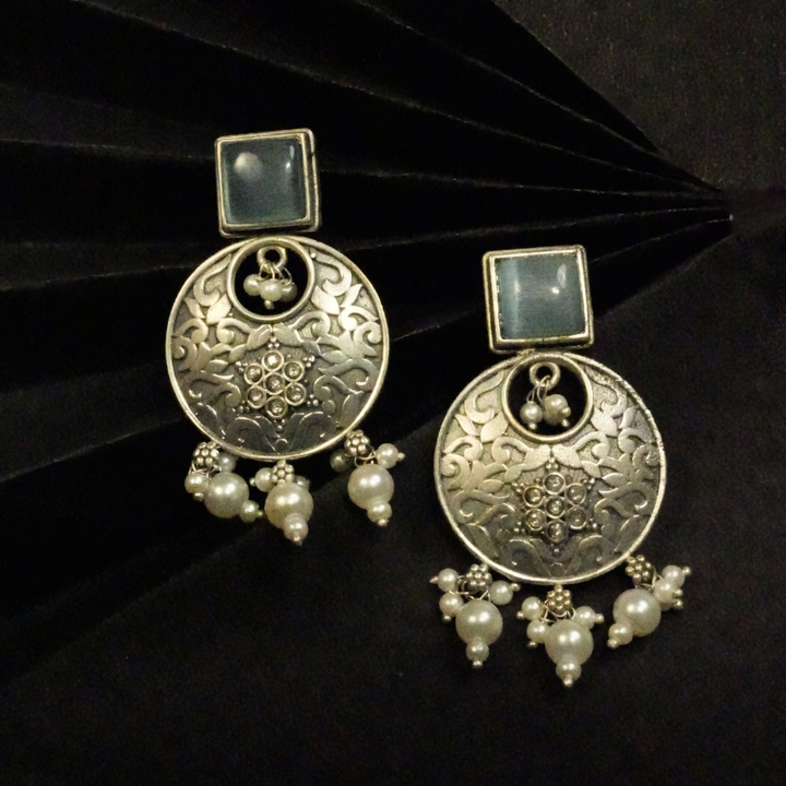 Floral Glow Silver Earrings