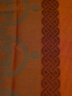 Orange Colour Cotton Handloom Self Weaned Saree
