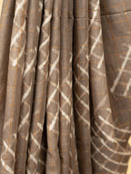 Cocoa Beige Cotton Block Printed Saree