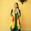 Green Cotton Dobby V-Neck Complete Suit Set For Women's