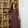 Black -cotton-Round neck-printed-kurta-for-womens