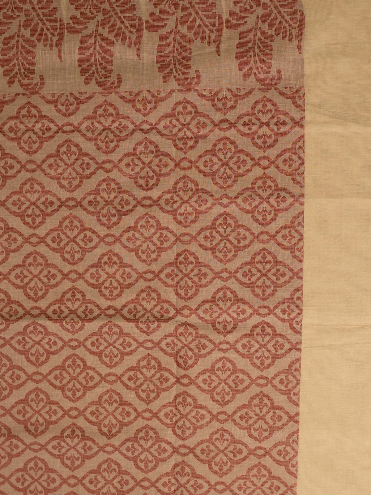 Beige Colour Cotton Handloom Self Weaned Saree