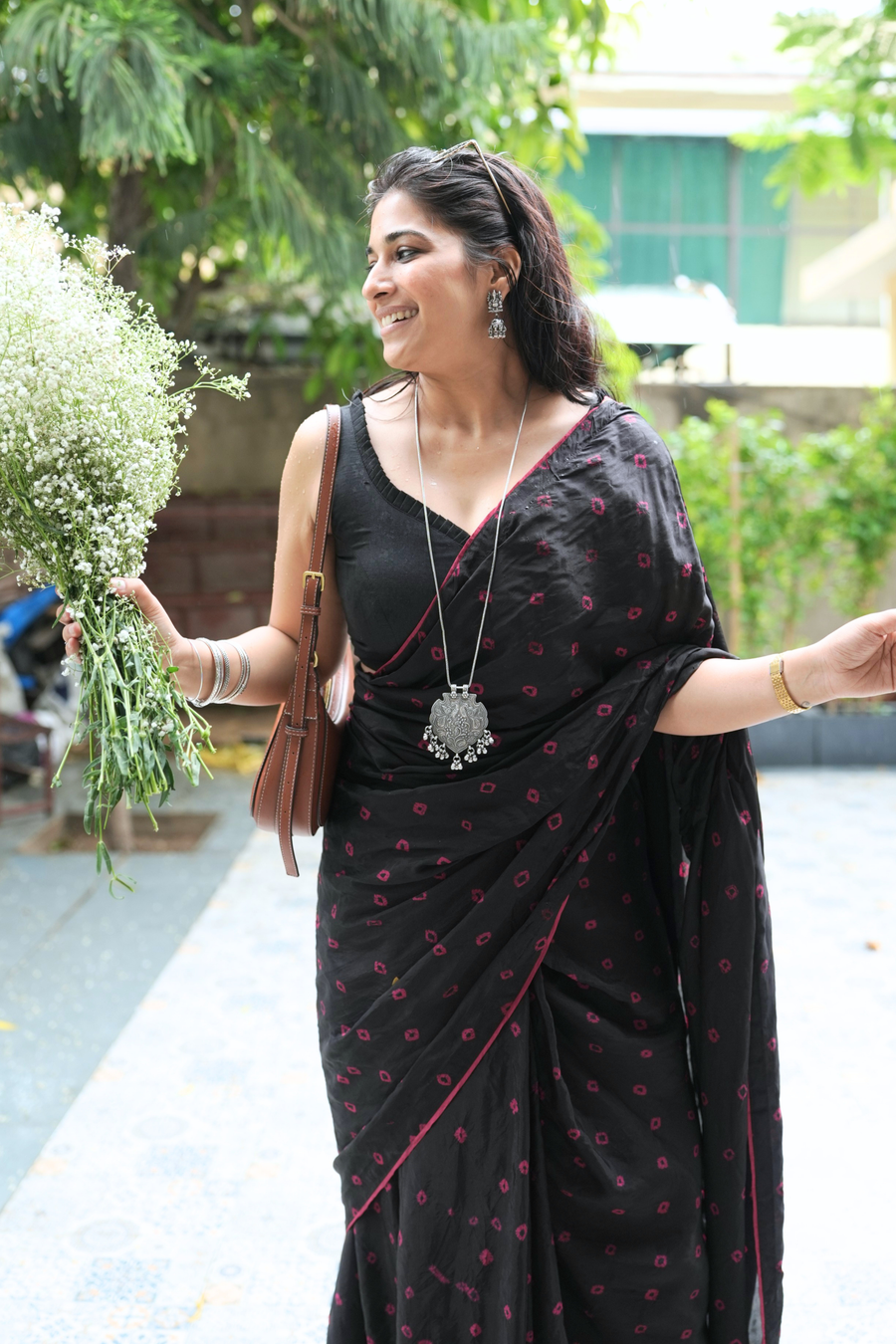 Black Mulberry Silk Saree