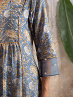 BLUE KURTA PALAZZO MODAL WITH ROUND NECK FULL SET
