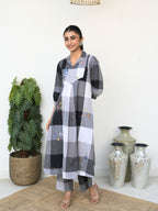 Grey And Black White Kurta Pant