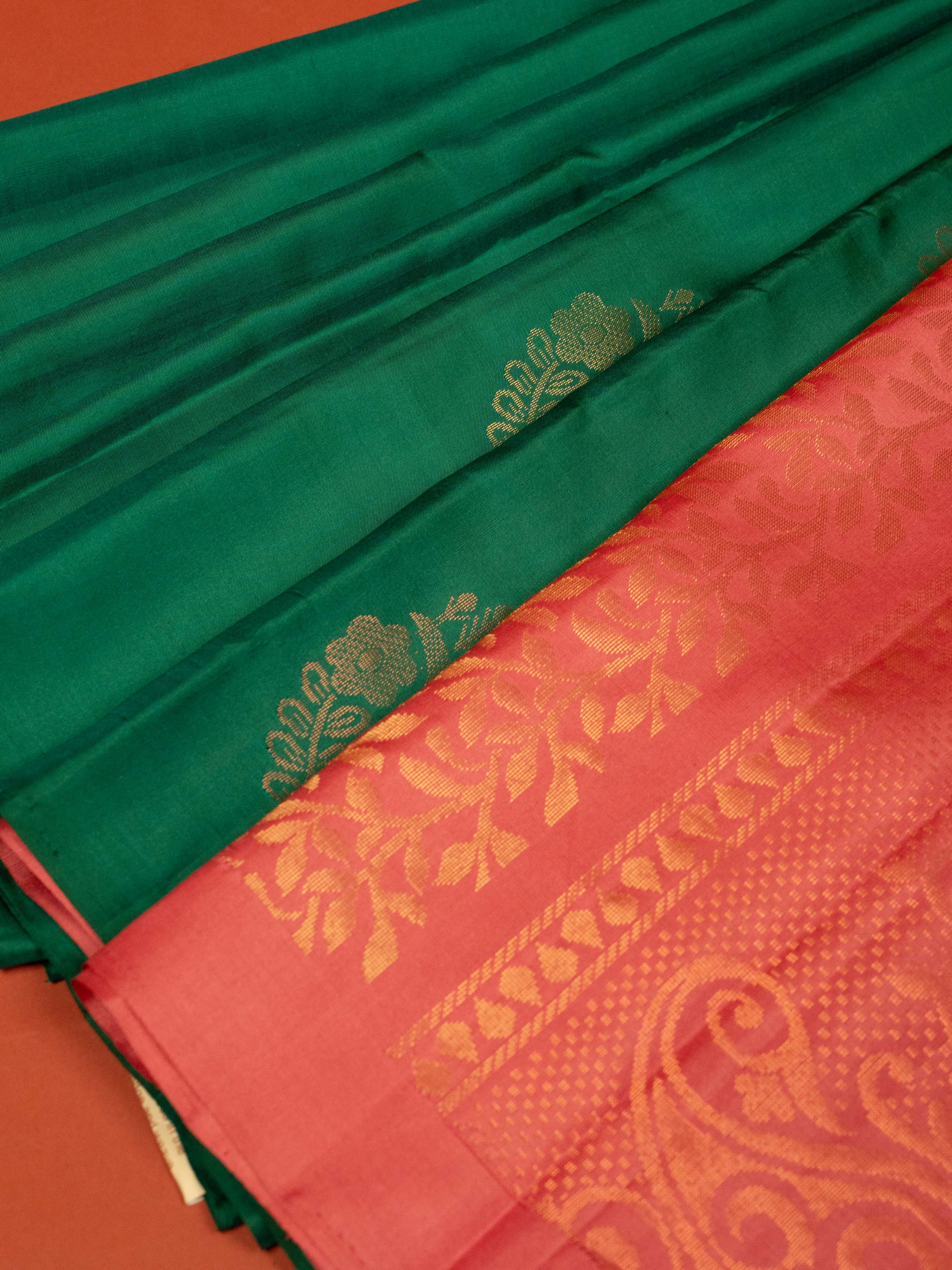 Green Color Pure Silk Zari Work Saree