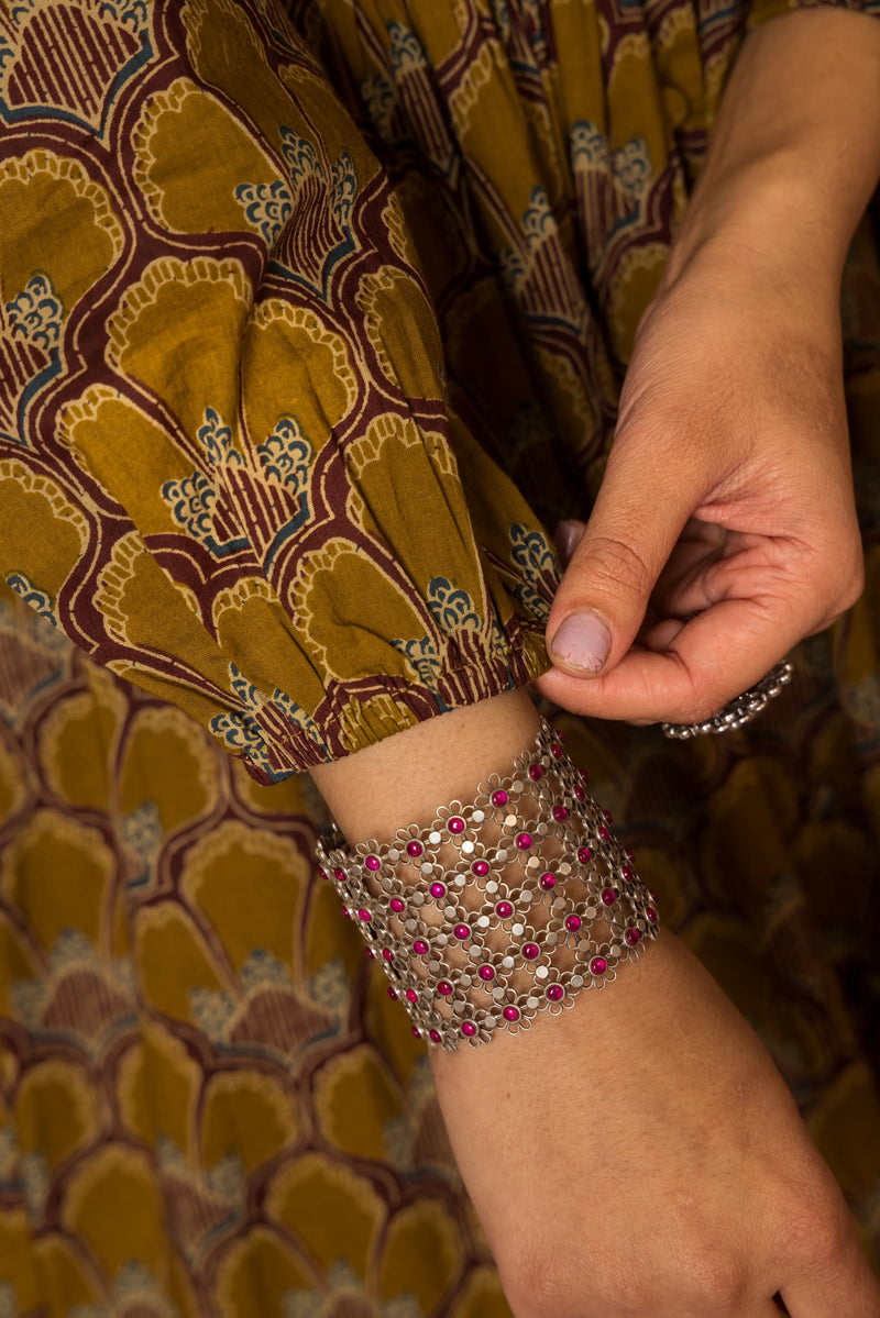 Light Brown Cotton V-Neck Dress For Women's