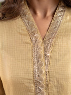 Gold Kota Silk Kurta For Women's