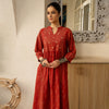 Rust Cotton Palazzo For Women's