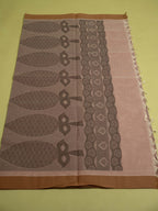 Pinkish Beige Colour Cotton Handloom Self Weaned Saree
