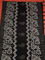 Black Color Cotton Block Printed Saree