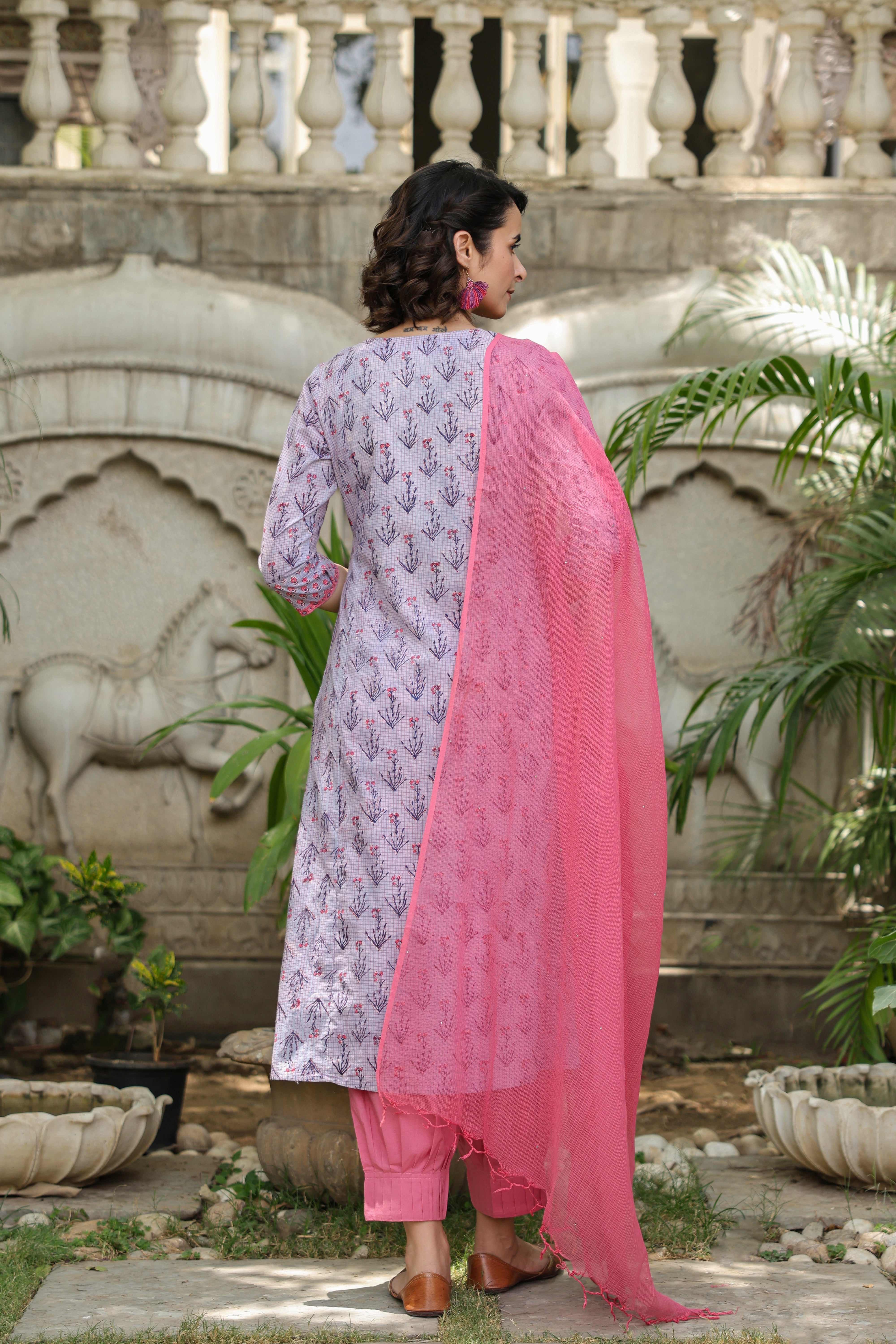 Kriti Handblock Straight Kurta