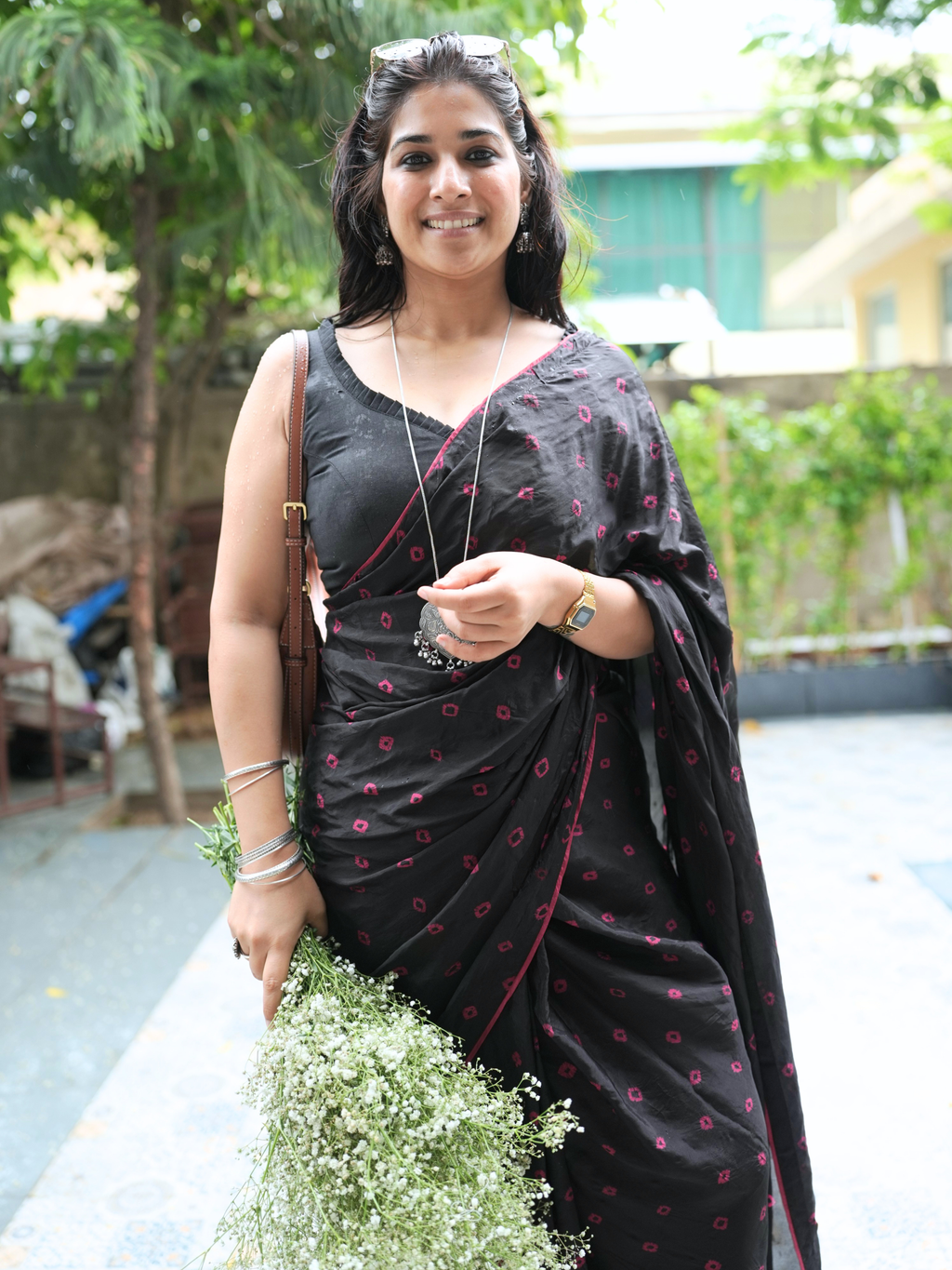 Black Mulberry Silk Saree