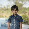 Blue Cotton Printed Shirt For Boys
