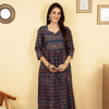 Indigo Colour Cotton Geometric ikat  KURTA