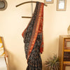 Black Color Chanderi Block Printed Saree