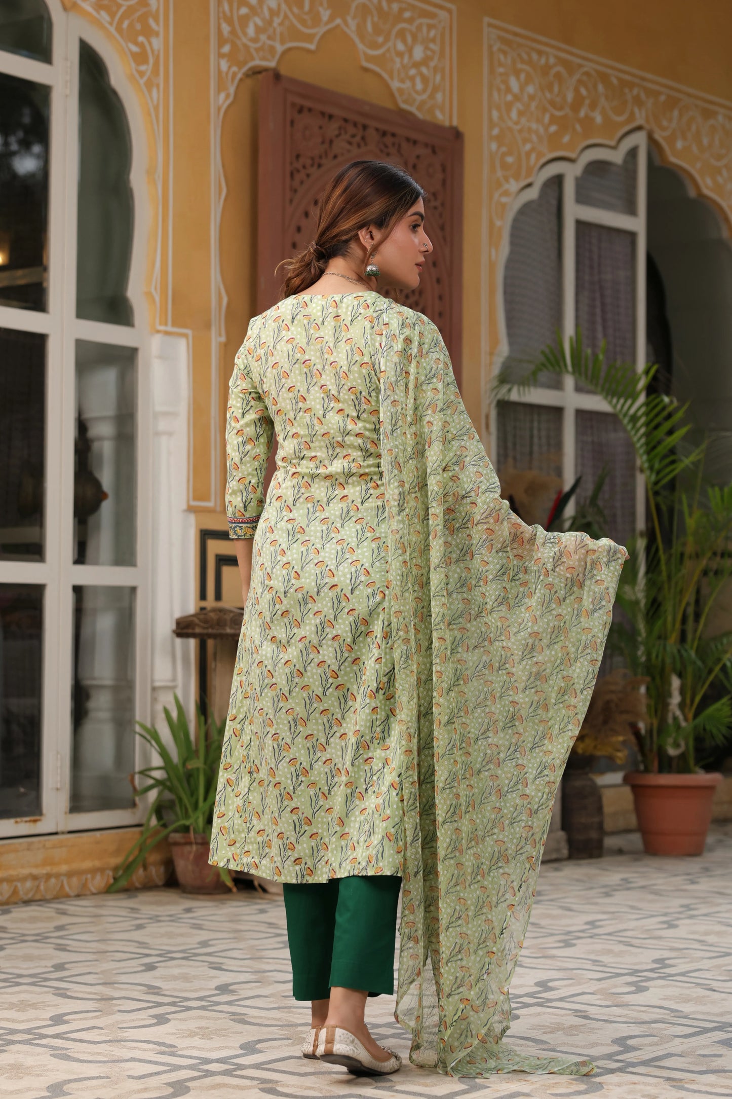 Damyanti Handblock Kurta Dupatta Set