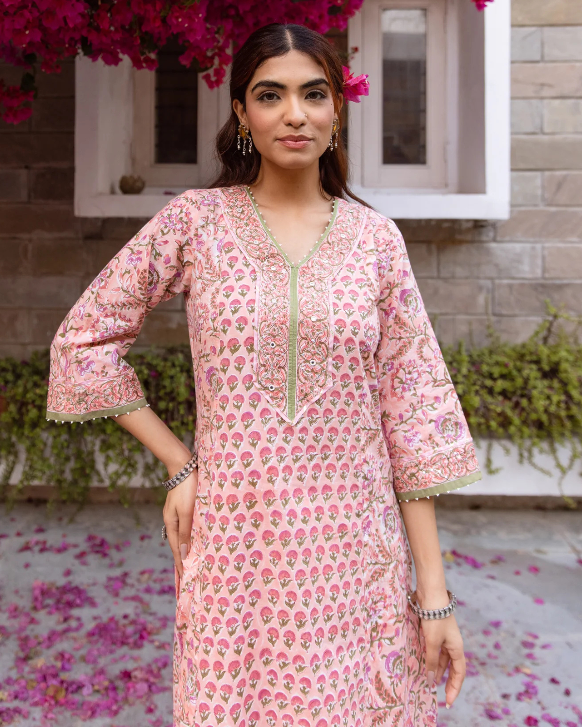 Blush Pink Kurta(Pant And Dupatta Not Included)