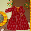 Red Cotton Booti Print Dress
